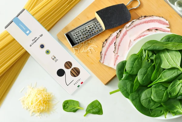 Spaghetti con spinaci e guanciale
